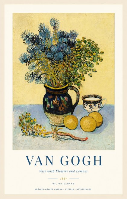 Van Gogh Vase with Flowers and Lemons No1 - Plakat