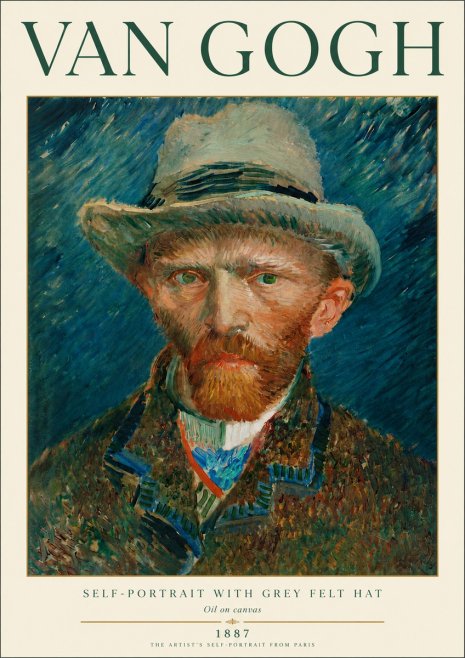 Van Gogh Self-portrait with Grey Felt Hat I No4 - Plakat