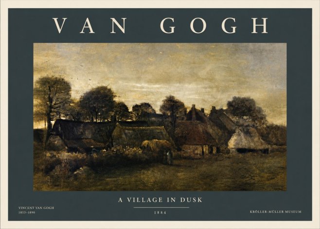 Van Gogh A Village in Dusk No4 - Plakat