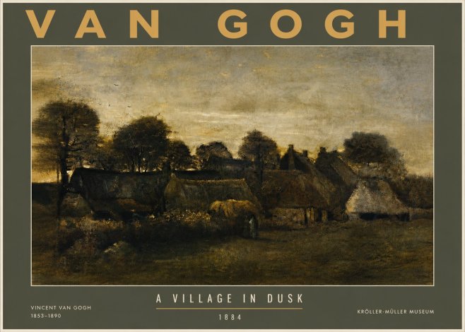 Van Gogh A Village in Dusk No5 - Plakat