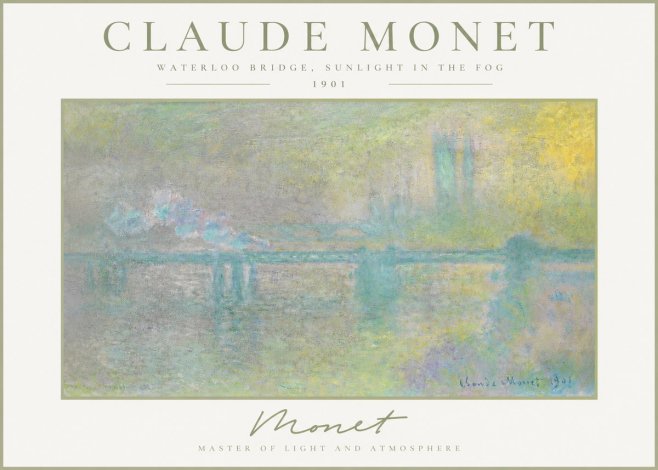 Monet Waterloo Bridge, Sunlight in the Fog II No3 - Plakat