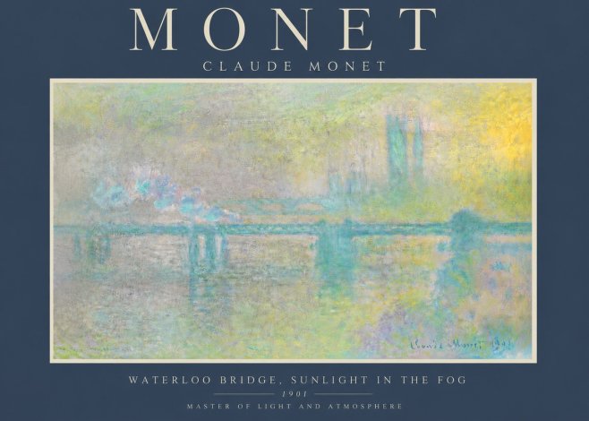 Monet Waterloo Bridge, Sunlight in the Fog II No6 - Plakat