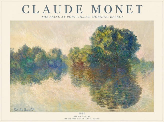 Monet The Seine at Port-villez, Morning Effect No4 - Plakat