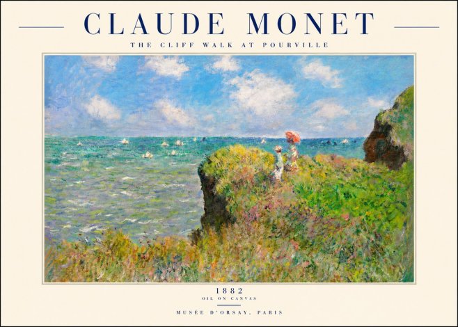 Monet The Cliff Walk at Pourville No2 - Plakat