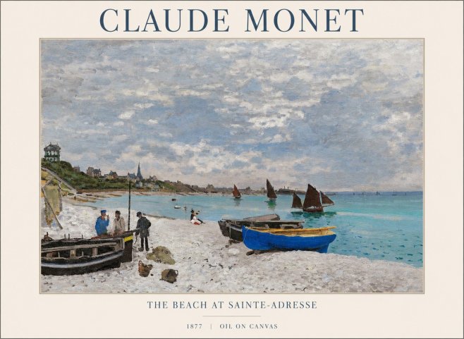 Monet The Beach at Sainte-adresse I No1 - Plakat