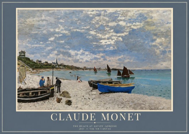 Monet The Beach at Sainte-adresse I No3 - Plakat