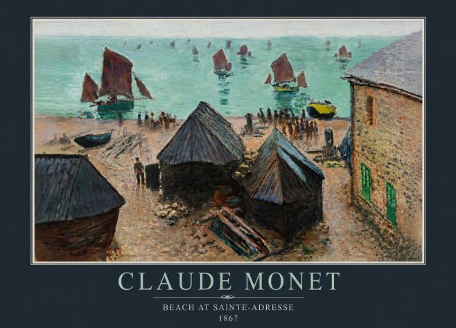 Monet Beach at Sainte-adresse No5 - Plakat