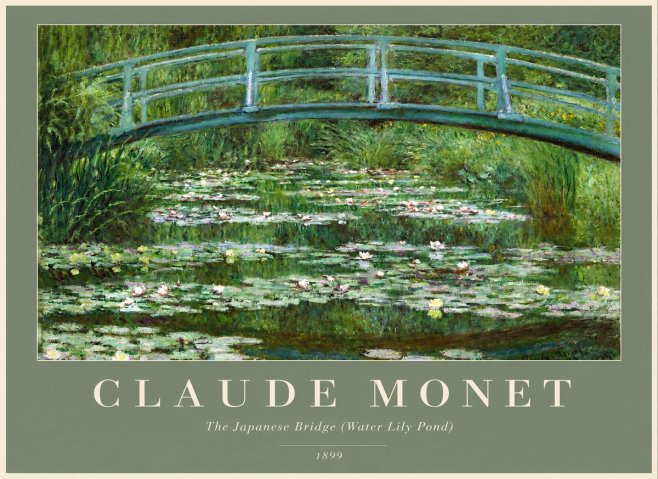 Monet The Japanese Bridge (Water Lily Pond) No2 - Plakat