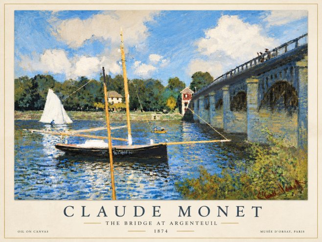 Monet The Bridge at Argenteuil I No6 - Plakat
