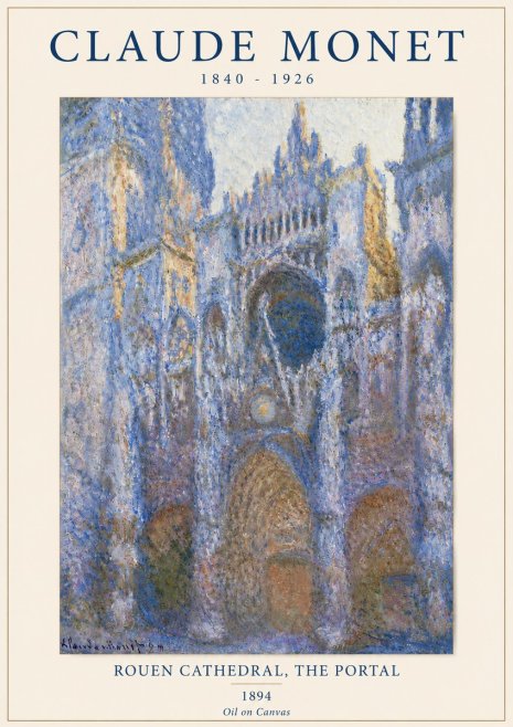 Monet Rouen Cathedral, the Portal No4 - Plakat