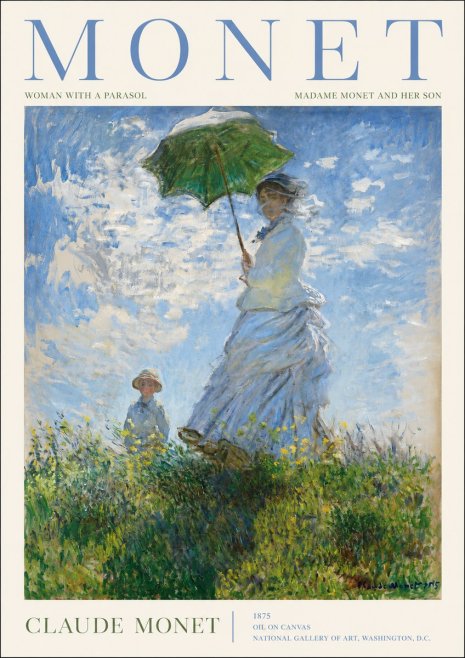 Monet Woman with a Parasol – Madame Monet and Her Son No2 - Plakat