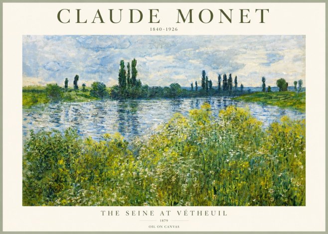 Monet The Seine at Vétheuil No2 - Plakat