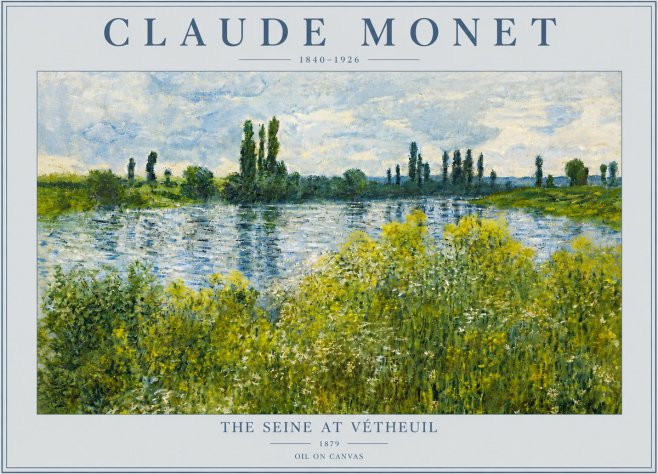 Monet The Seine at Vétheuil No5 - Plakat