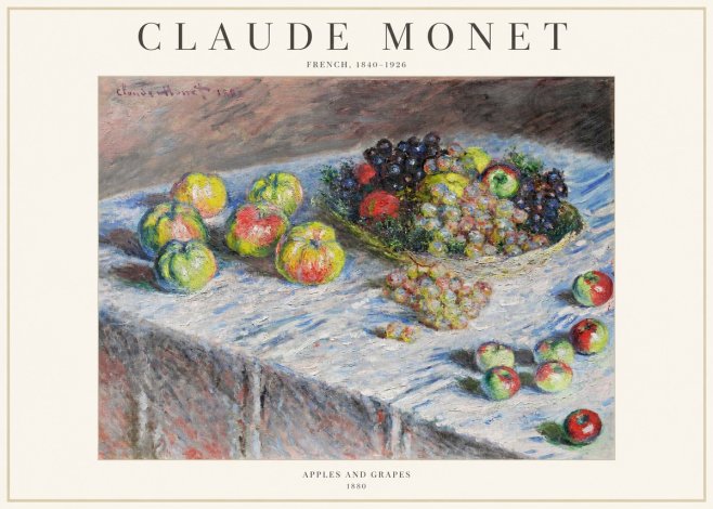 Monet Apples and Grapes No1 - Plakat