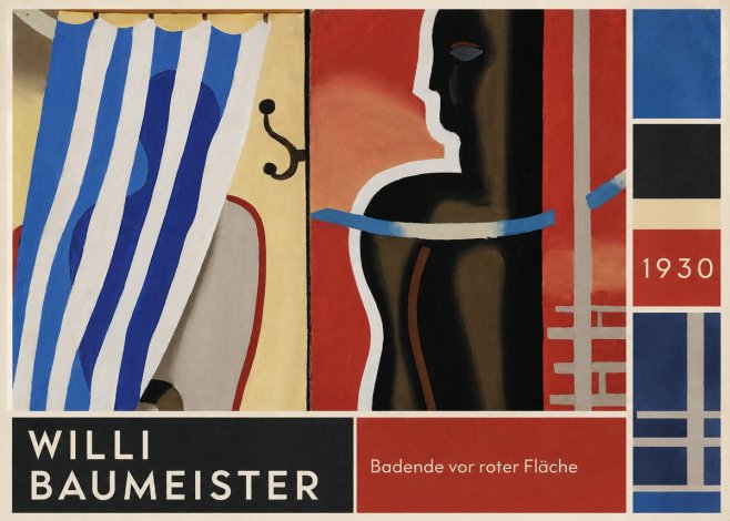 Willi Baumeister Badende Vor Roter Fläche No6 - Plakat