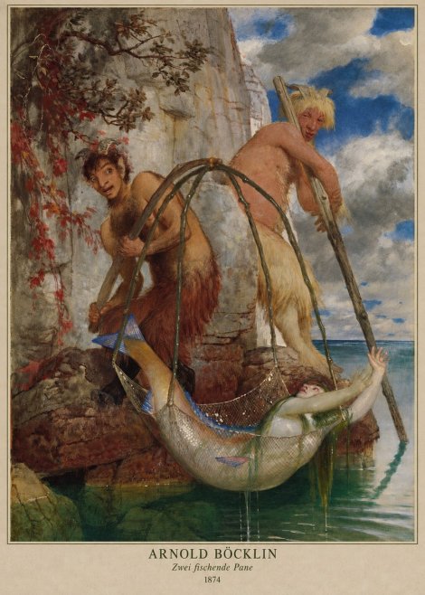 Arnold Böcklin Zwei Fischende Pane No4 - Plakat