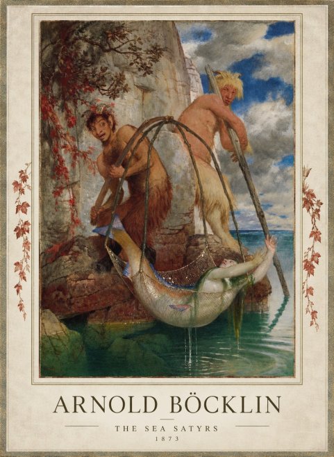 Arnold Böcklin Zwei Fischende Pane No5 - Plakat