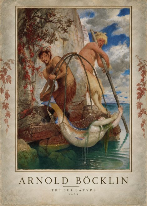 Arnold Böcklin Zwei Fischende Pane No6 - Plakat