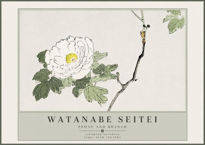 Watanabe Seitei Peony and Branch No5 - Plakat