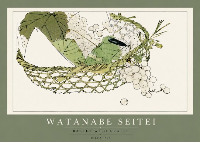 Watanabe Seitei Basket with Grapes No4 - Plakat
