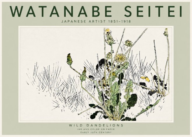 Watanabe Seitei Wild Dandelions No6 - Plakat