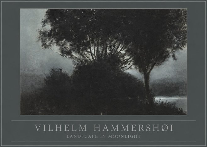 Vilhelm Hammershøi Landscape in Moonlight No1 - Plakat