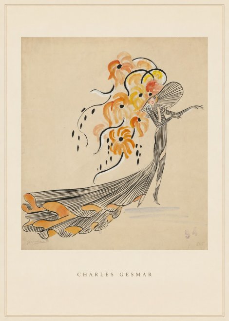 Charles Gesmar Lady with Floral Headdress No3 - Plakat
