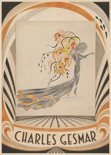 Charles Gesmar Lady with Floral Headdress No4 - Plakat