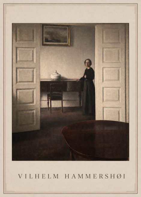 Vilhelm Hammershøi Interior with a Standing Woman No1 - Plakat