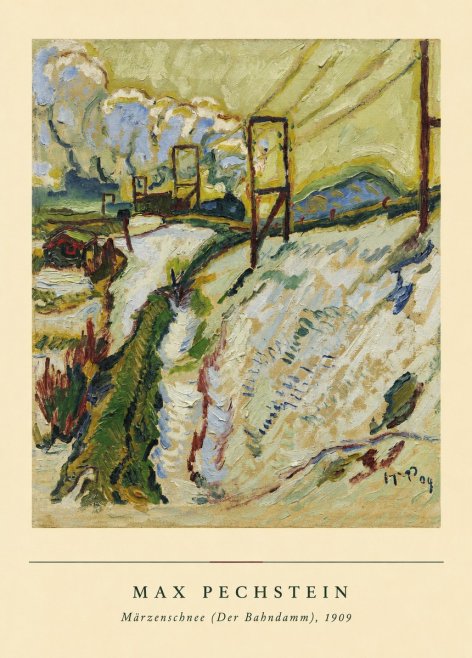 Max Pechstein Märzenschnee (Der Bahndamm) 1909 No6 - Plakat