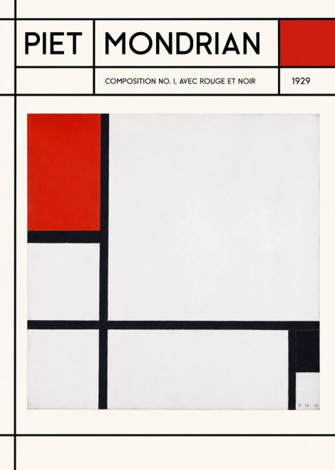Piet Mondrian Composition No. I, Avec Rouge Et Noir No2 - Plakat