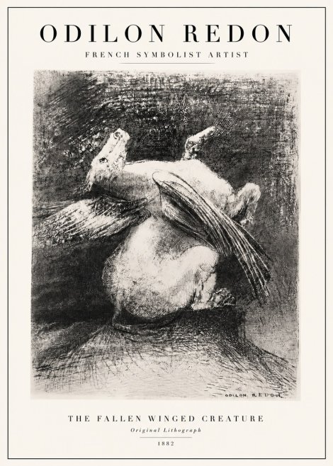 Odilon Redon The Fallen Winged Creature No3 - Plakat