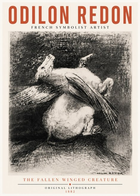Odilon Redon The Fallen Winged Creature No5 - Plakat