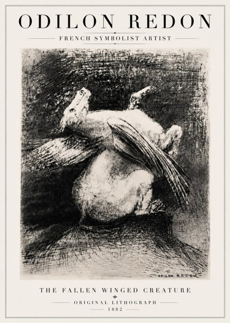Odilon Redon The Fallen Winged Creature No6 - Plakat