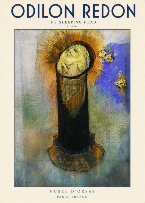 Odilon Redon The Sleeping Head No5 - Plakat