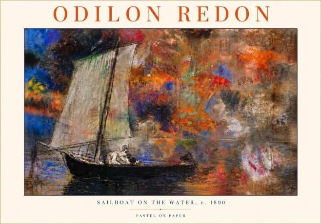 Odilon Redon Sailboat on the Water No5 - Plakat