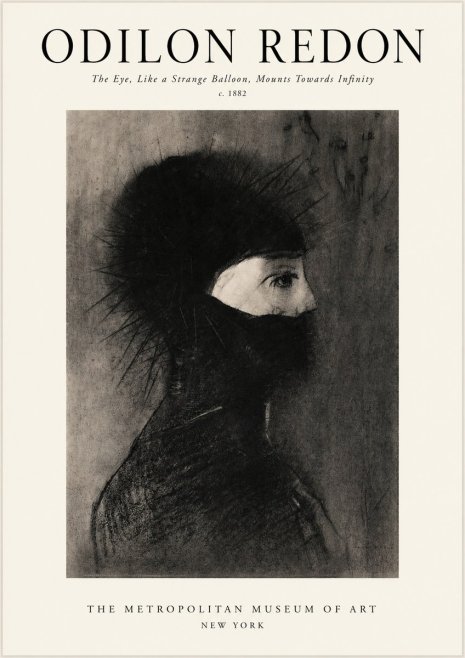 Odilon Redon The Eye, Like a Strange Balloon, Mounts Towards Infinity No1 - Plakat