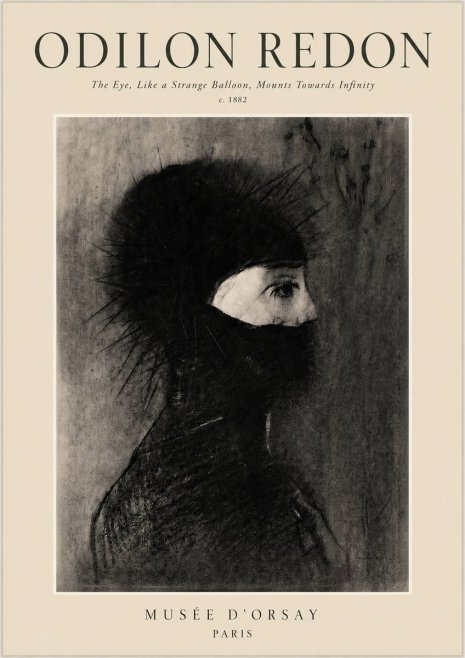 Odilon Redon The Eye, Like a Strange Balloon, Mounts Towards Infinity No3 - Plakat