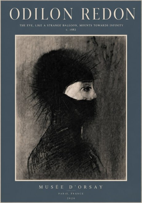 Odilon Redon The Eye, Like a Strange Balloon, Mounts Towards Infinity No6 - Plakat