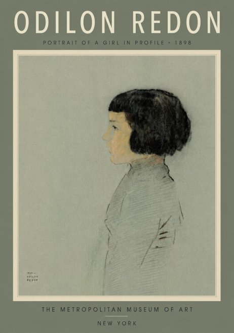 Odilon Redon Portrait of a Girl in Profile No6 - Plakat