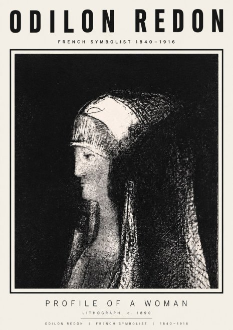 Odilon Redon Profile of a Woman No3 - Plakat
