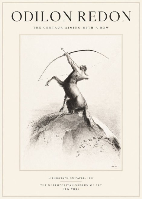 Odilon Redon The Centaur Aiming with a Bow No1 - Plakat