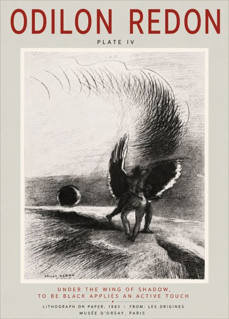 Odilon Redon Sous L'aile D'ombre L'être Noir Appliquait Une Active Morsure Plate Iv No6 - Plakat