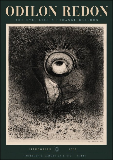 Odilon Redon The Eye, Like a Strange Balloon No5 - Plakat