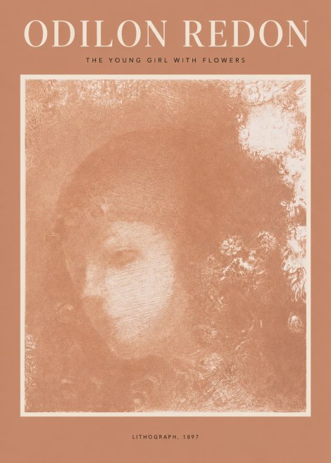 Odilon Redon The Young Girl with Flowers No2 - Plakat