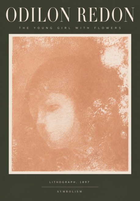 Odilon Redon The Young Girl with Flowers No4 - Plakat
