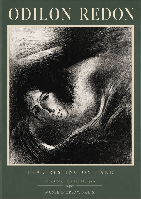 Odilon Redon Head Resting on Hand No6 - Plakat