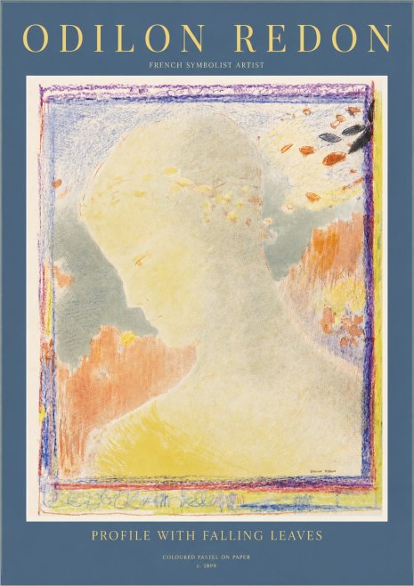 Odilon Redon Profile with Falling Leaves No2 - Plakat