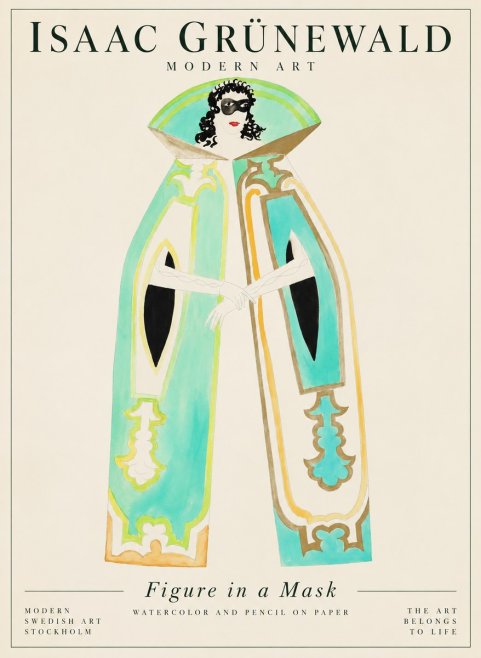 Isaac Grünewald Figure in a Mask No1 - Plakat