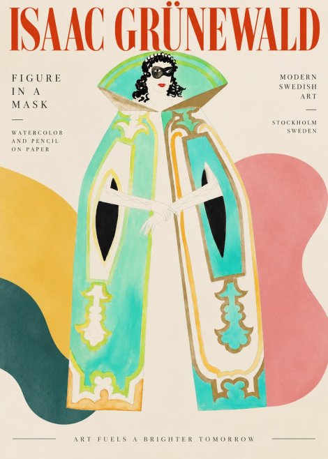 Isaac Grünewald Figure in a Mask No3 - Plakat
